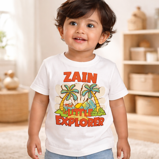 Personalised Little Explorer - Kid's T Shirt