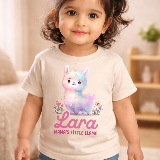 Personalised Mama's Little Llama - Kid's T Shirt