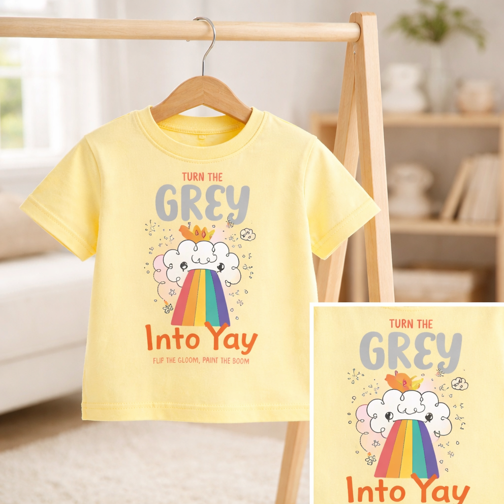 Turn Grey Into Yay - Kid's T Shirt