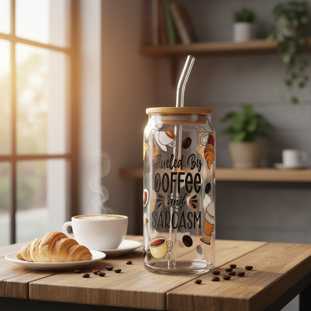 Coffee & Sarcasm - Glass Tumbler
