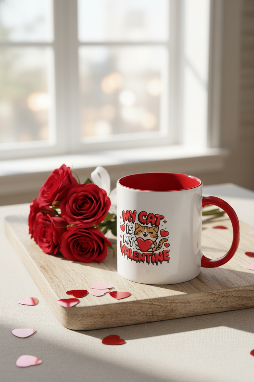 My Cat Is My Valentine - Mug