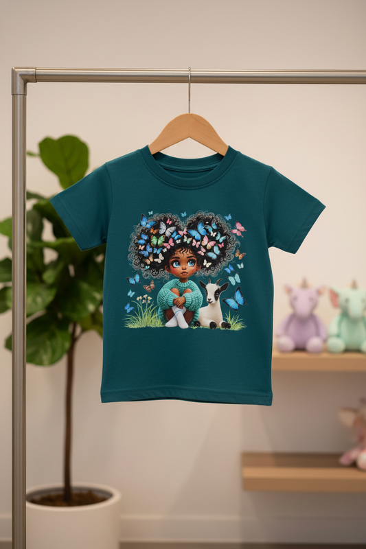 Butterfly Girl Teal - T Shirt