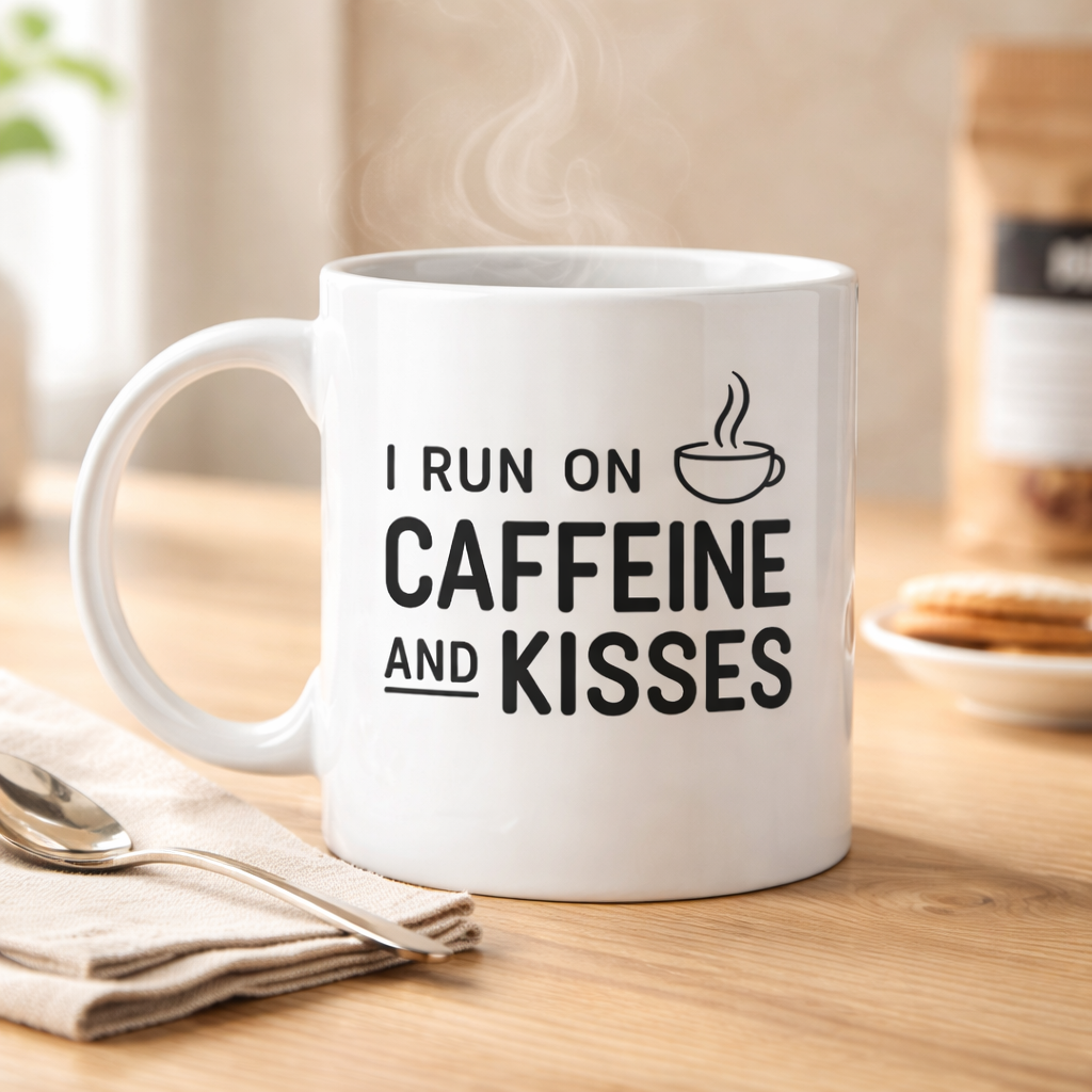 I Run On Caffeine & Kisses - Mug