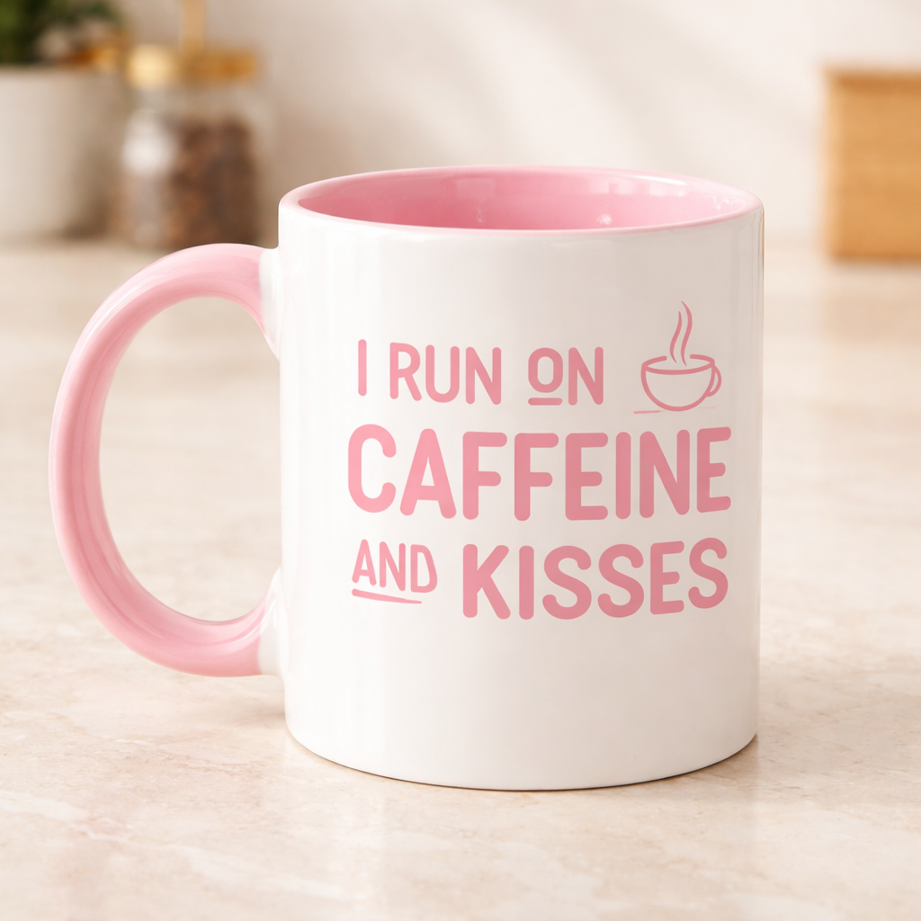 I Run On Caffeine & Kisses - Mug