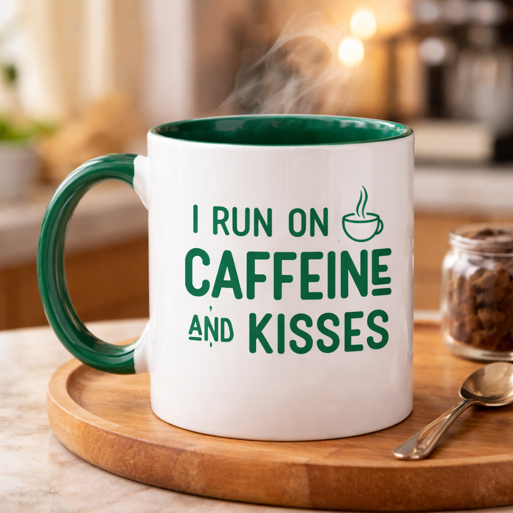 I Run On Caffeine & Kisses - Mug