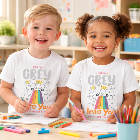Turn Grey Into Yay - Kid's T Shirt