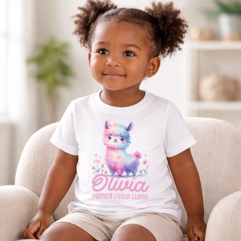 Personalised Mama's Little Llama - Kid's T Shirt