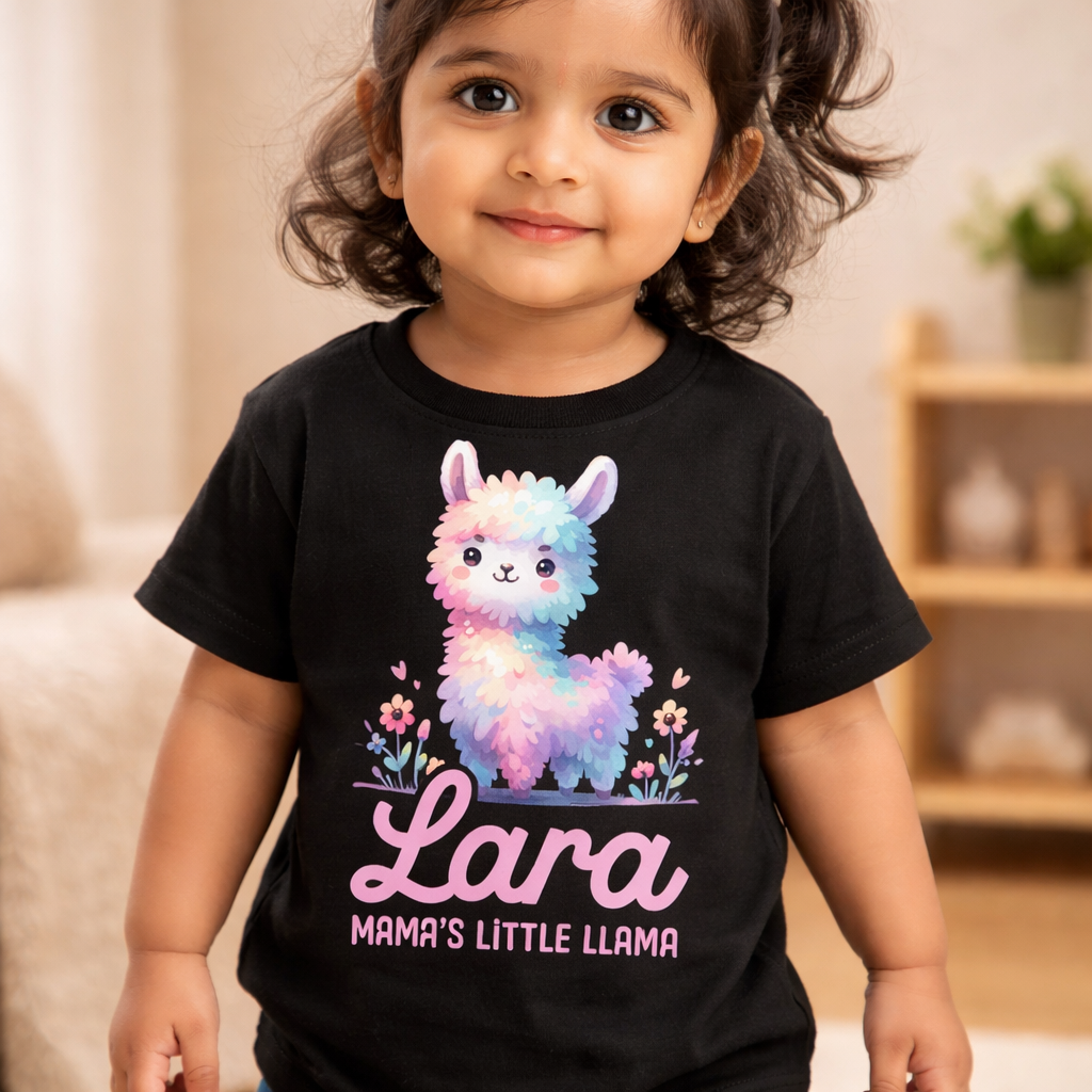 Personalised Mama's Little Llama - Kid's T Shirt