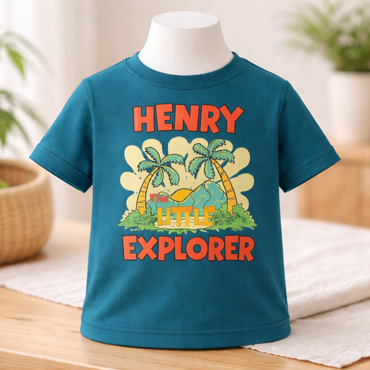 Personalised Little Explorer - Kid's T Shirt