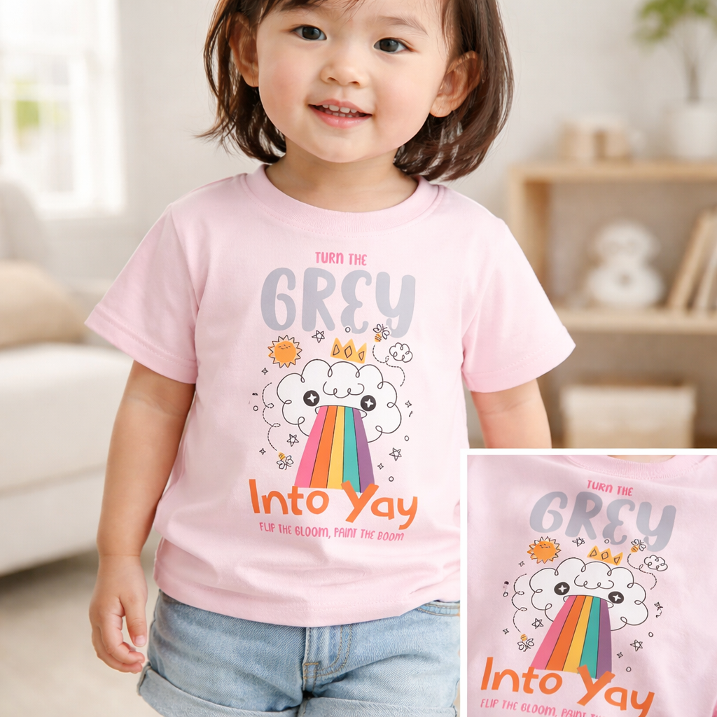 Turn Grey Into Yay - Kid's T Shirt