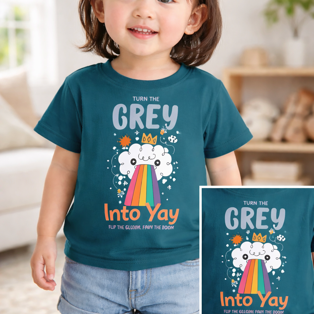 Turn Grey Into Yay - Kid's T Shirt