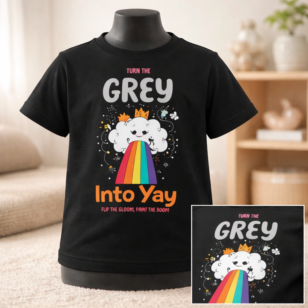 Turn Grey Into Yay - Kid's T Shirt