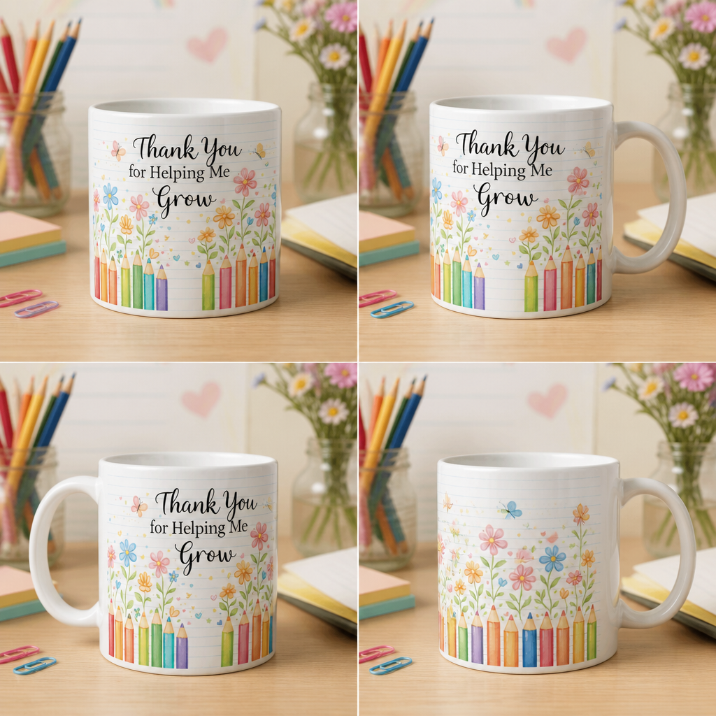 Thank You For Helping Me To Grow - Teacher Mug