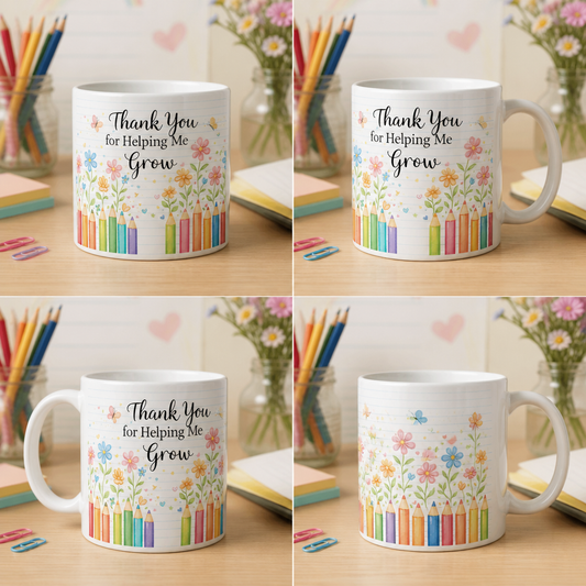 Thank You For Helping Me To Grow - Teacher Mug