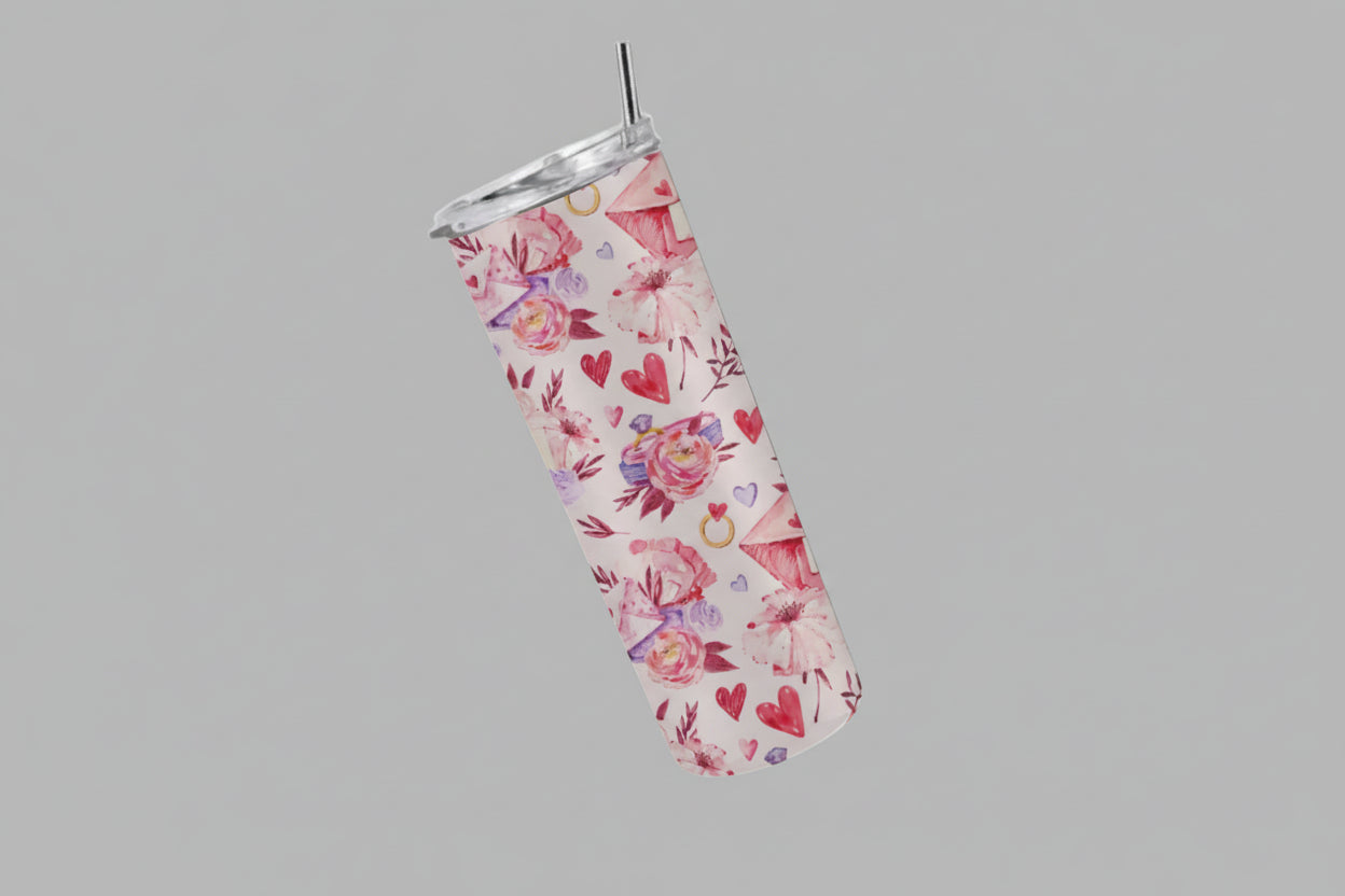 Flowers & Hearts - Tumbler