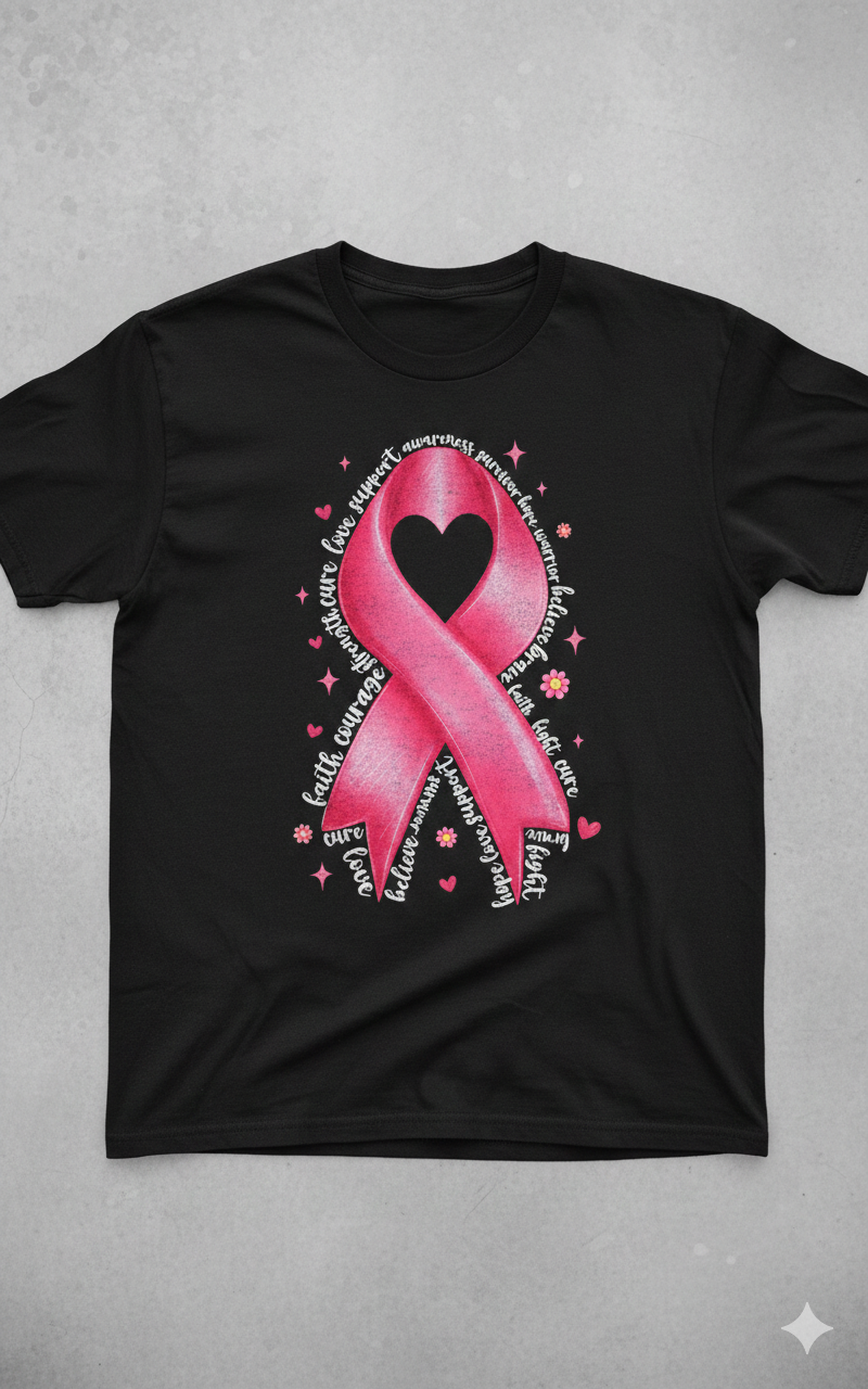 Breast Cancer Bow - T Shirt