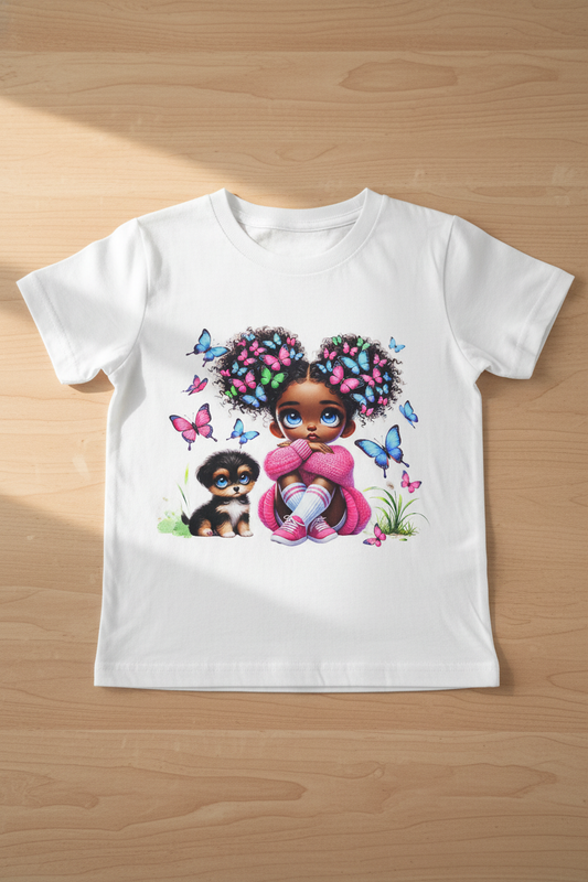 Butterfly Girl Pink - T shirt