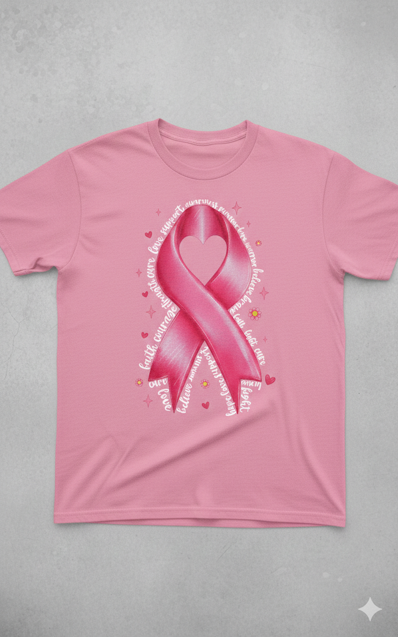 Breast Cancer Bow - T Shirt