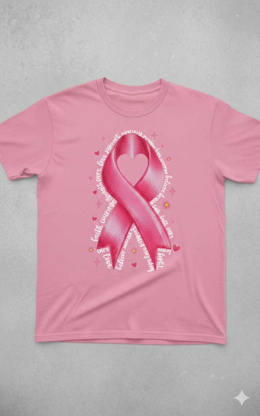Breast Cancer Bow - T Shirt